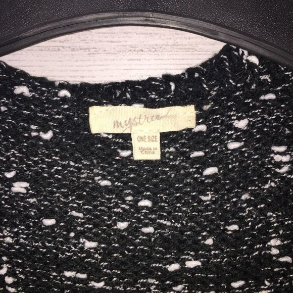 Mystree Black w/White Specks Shrug Sweater - Picture 5 of 6